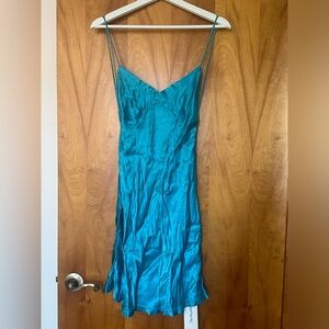 Meshki Vibrant Teal Satin Dress
